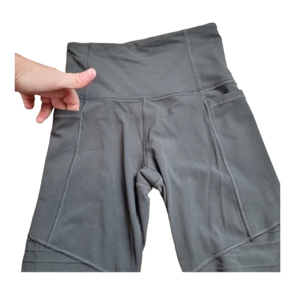 Athleta Women Inclination Moto Tight Powervita high rise grey green legging XXS - Picture 6 of 11